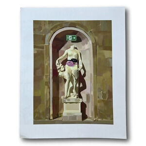 Authentic Lithograph Gallery Wall Art Gucci Roman Greek Statue Belt Bag
